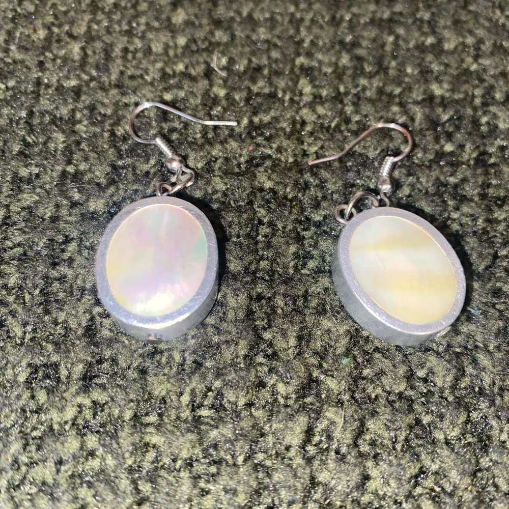 Elegant Sterling Silver and Mother of Pearl Earrings